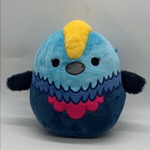 Blue and Yellow Sqishmallows Plush Parrot